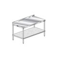 Aero Aero Manufacturing Workbench W/Galv. Shelf, 16 Ga. 430 Stainless, 2-3/4" Backsplash, 96"Wx30"D 4TGS-3096